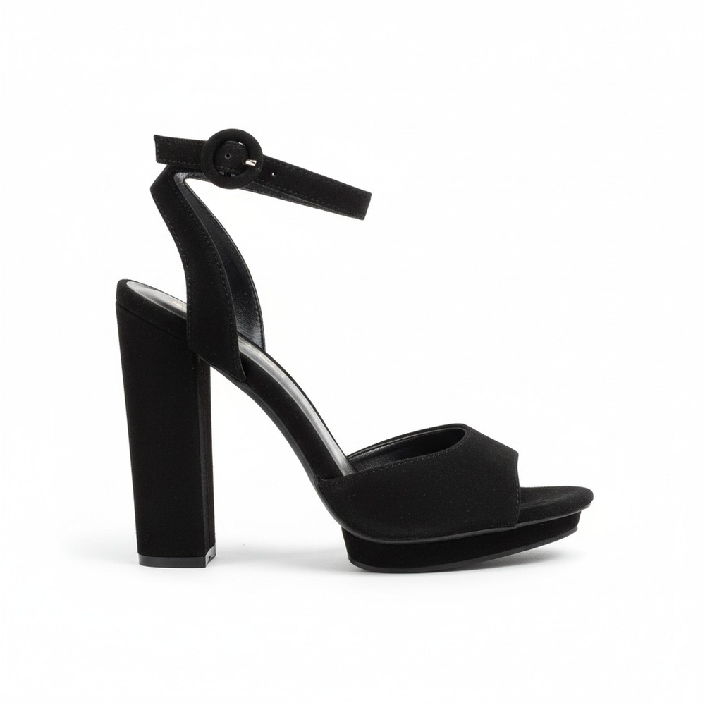 NEW! Lulus Black Platform Ankle-Strap High Heel Sandals